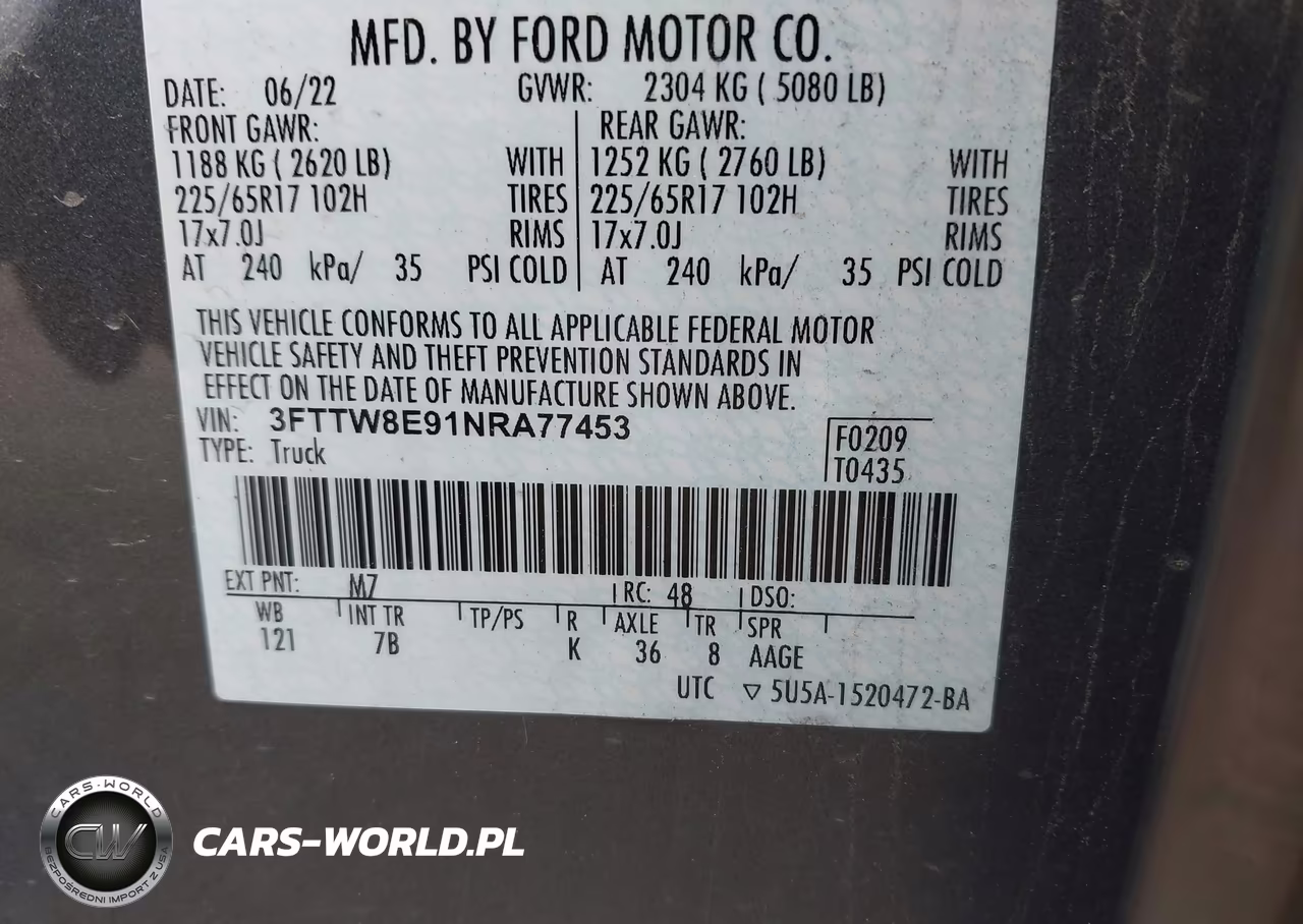 2022 Ford Maverick Xlt VIN:3FTTW8E91NRA77453 - 9