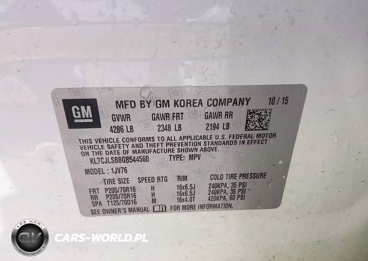 2016 Chevrolet Trax Lt VIN:KL7CJLSB8GB544560 - 9