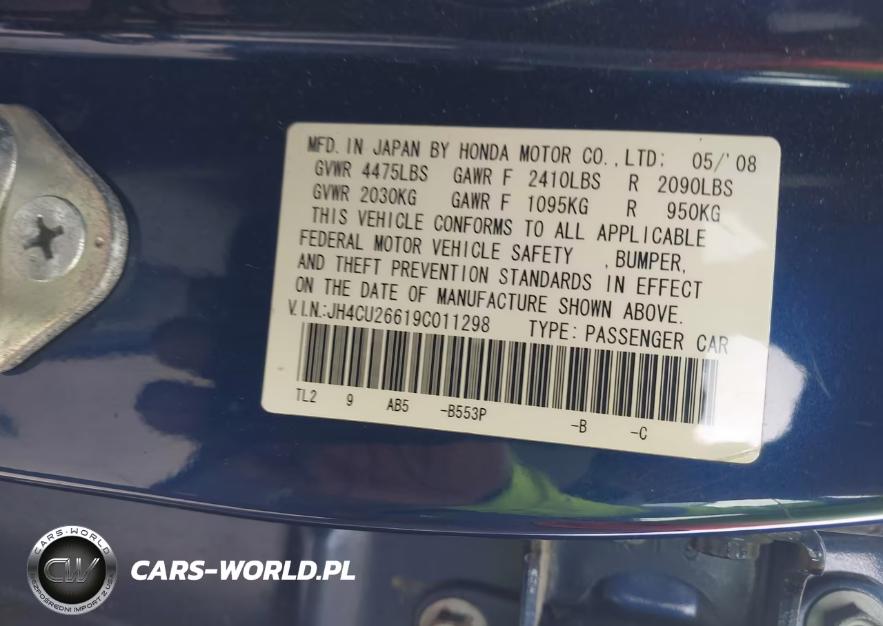 2009 Acura Tsx VIN:JH4CU26619C011298 - 9