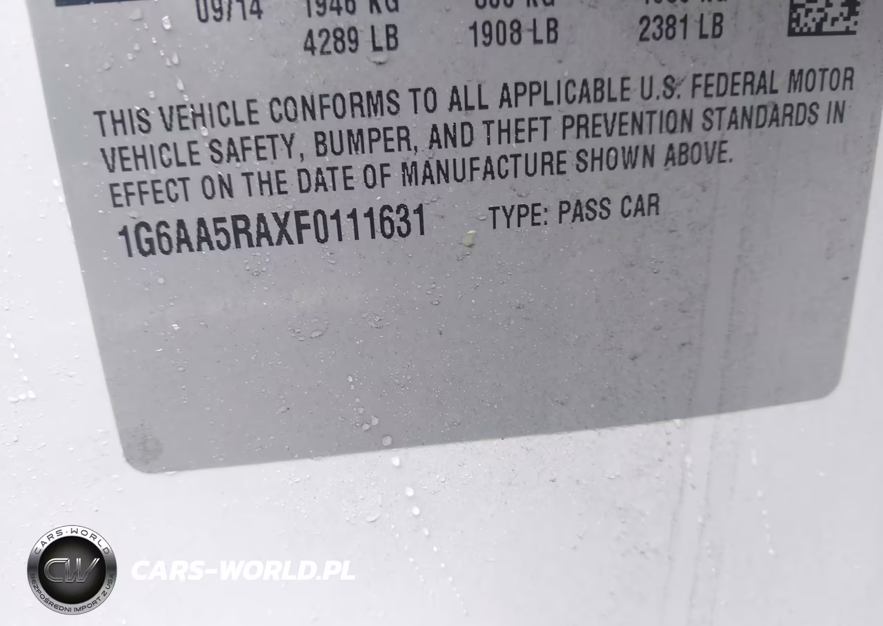 2015 Cadillac Ats Standard VIN:1G6AA5RAXF0111631 - 9