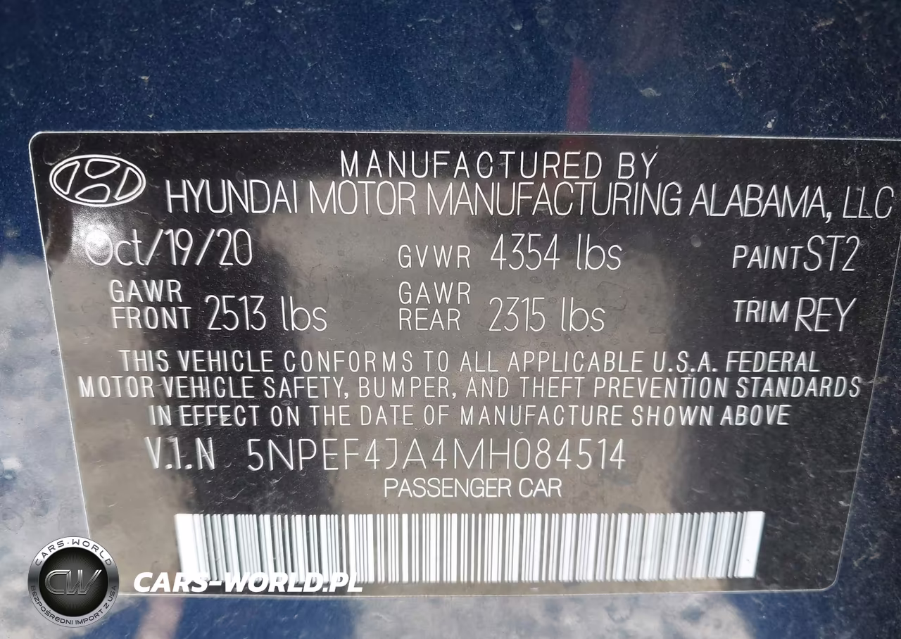 2021 Hyundai Sonata Sel VIN:5NPEF4JA4MH084514 - 9
