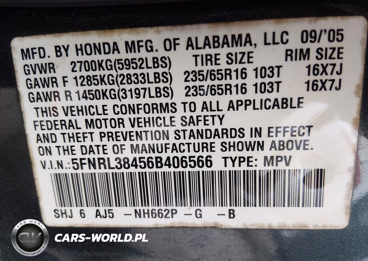 2006 Honda Odyssey Ex VIN:5FNRL38456B406566 - 9