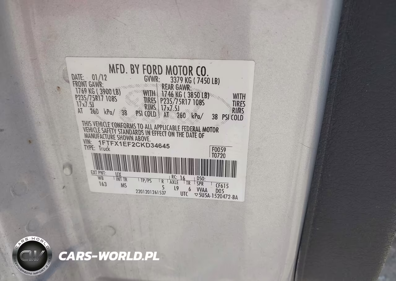 2012 Ford F-150 Xlt VIN:1FTFX1EF2CKD34645 - 9