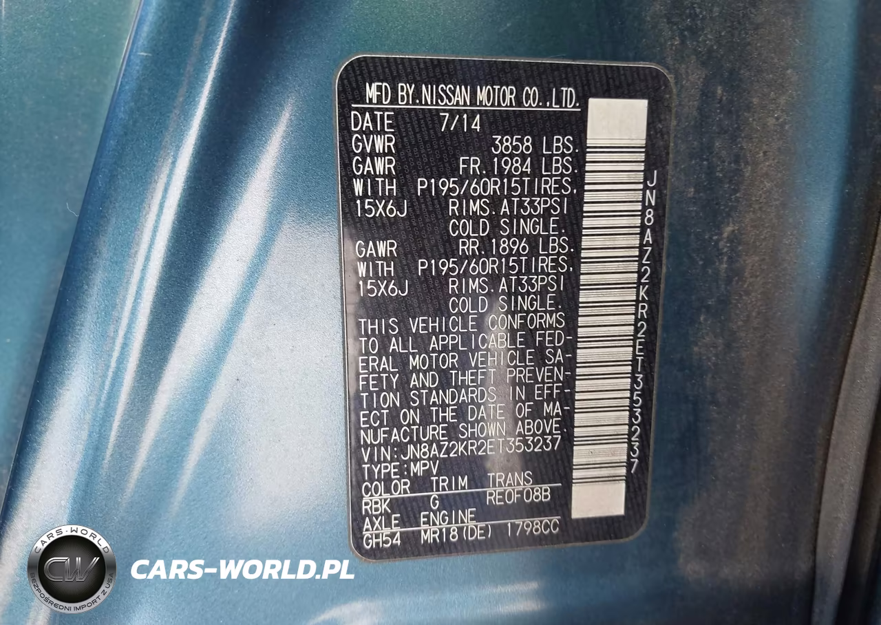 2014 Nissan Cube 1.8 S VIN:JN8AZ2KR2ET353237 - 9