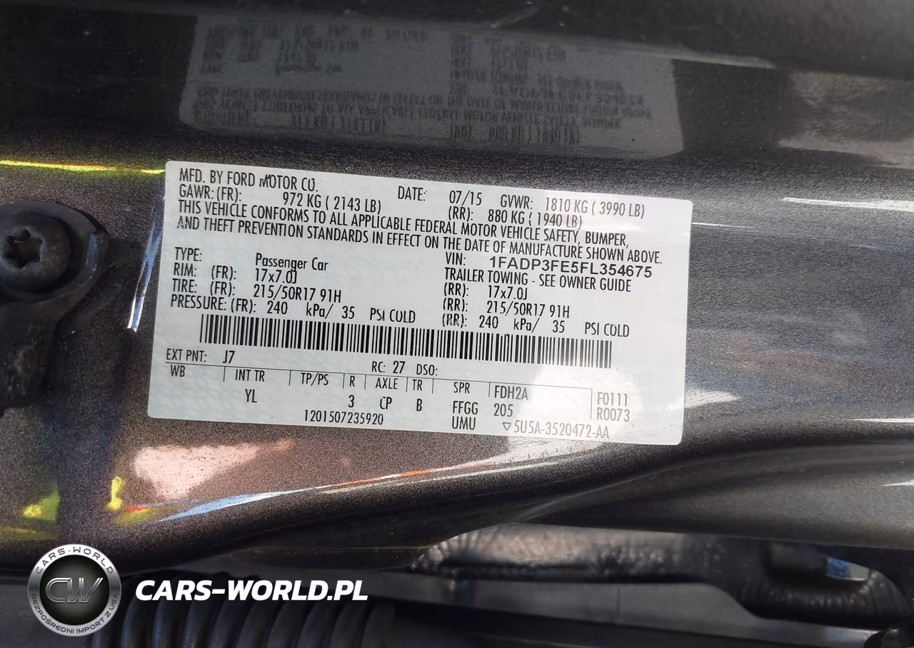 2015 Ford Focus Se VIN:1FADP3FE5FL354675 - 9