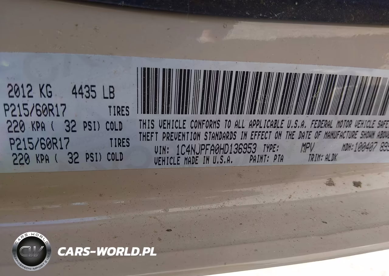 2017 Jeep Patriot High Altitude Fwd VIN:1C4NJPFA0HD136953 - 9