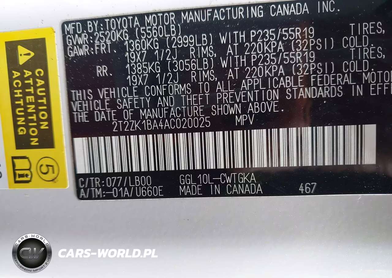 2010 Lexus Rx 350 VIN:2T2ZK1BA4AC020025 - 9
