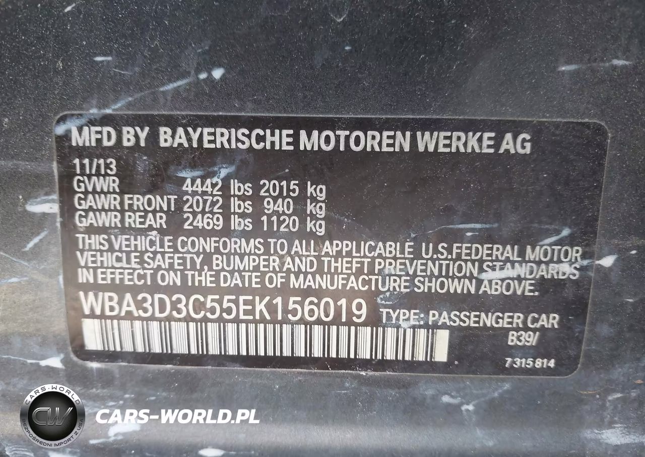 2014 BMW 328D VIN:WBA3D3C55EK156019 - 9