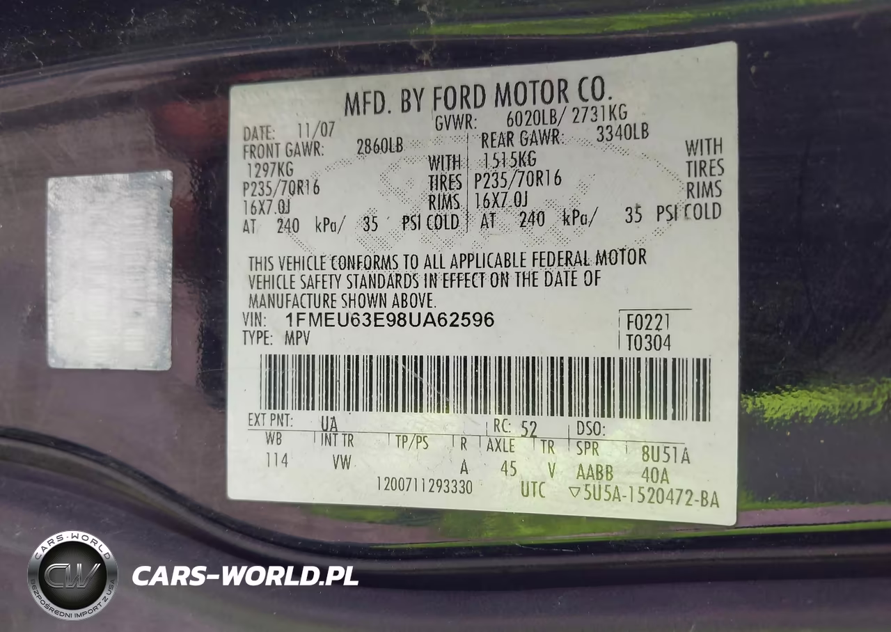 2008 Ford Explorer Xlt VIN:1FMEU63E98UA62596 - 9