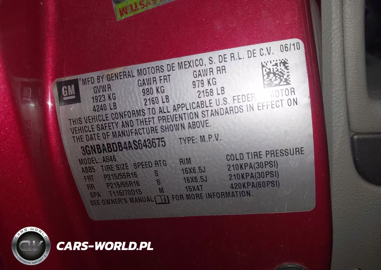 2010 Chevrolet Hhr Lt VIN:3GNBABDB4AS643675 - 9