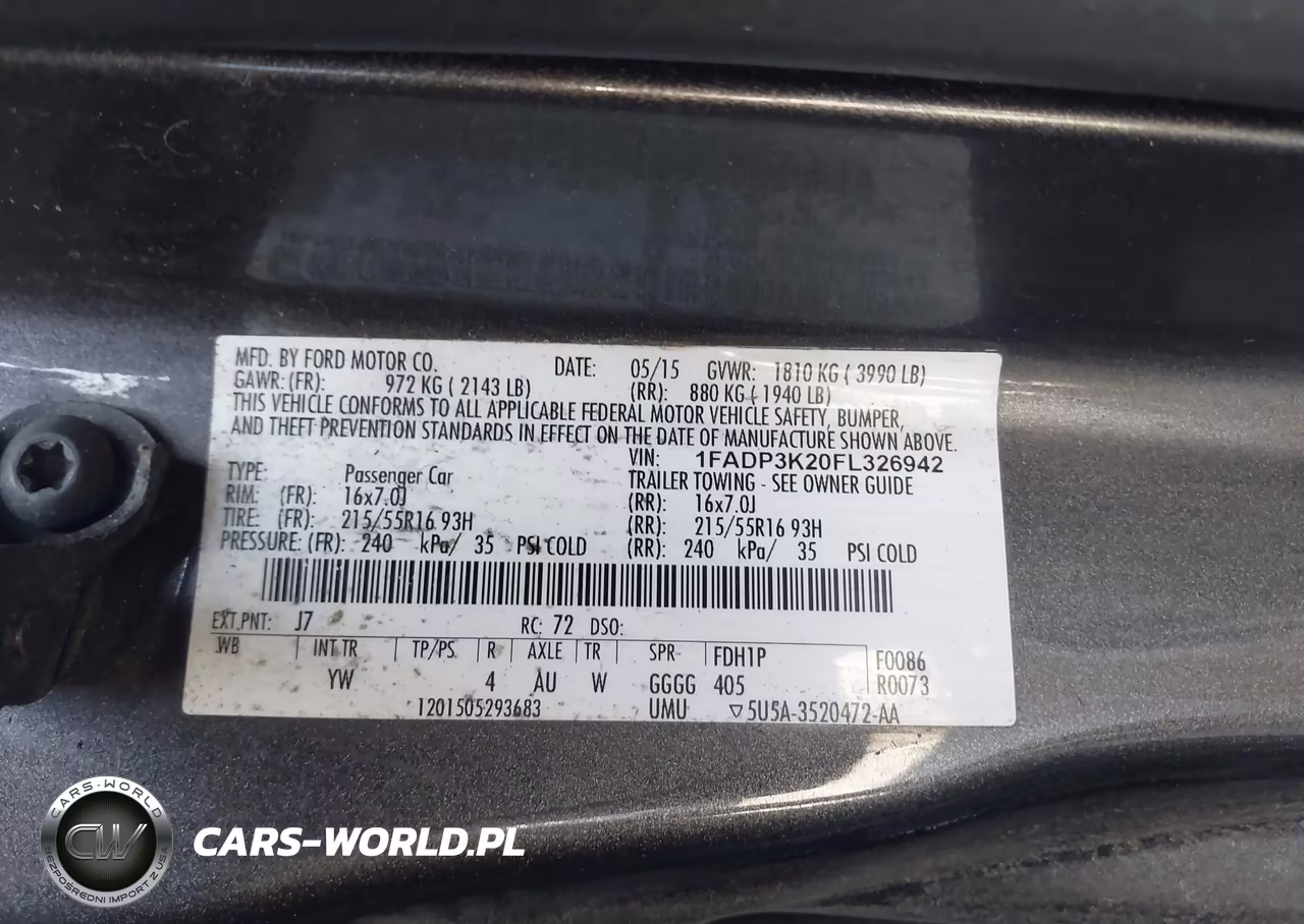 2015 Ford Focus Se VIN:1FADP3K20FL326942 - 9