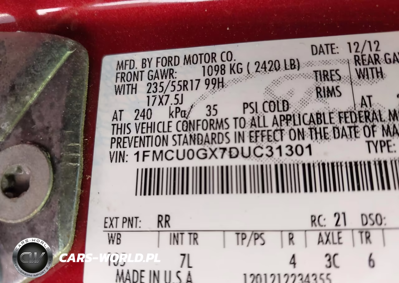 2013 Ford Escape Se VIN:1FMCU0GX7DUC31301 - 9