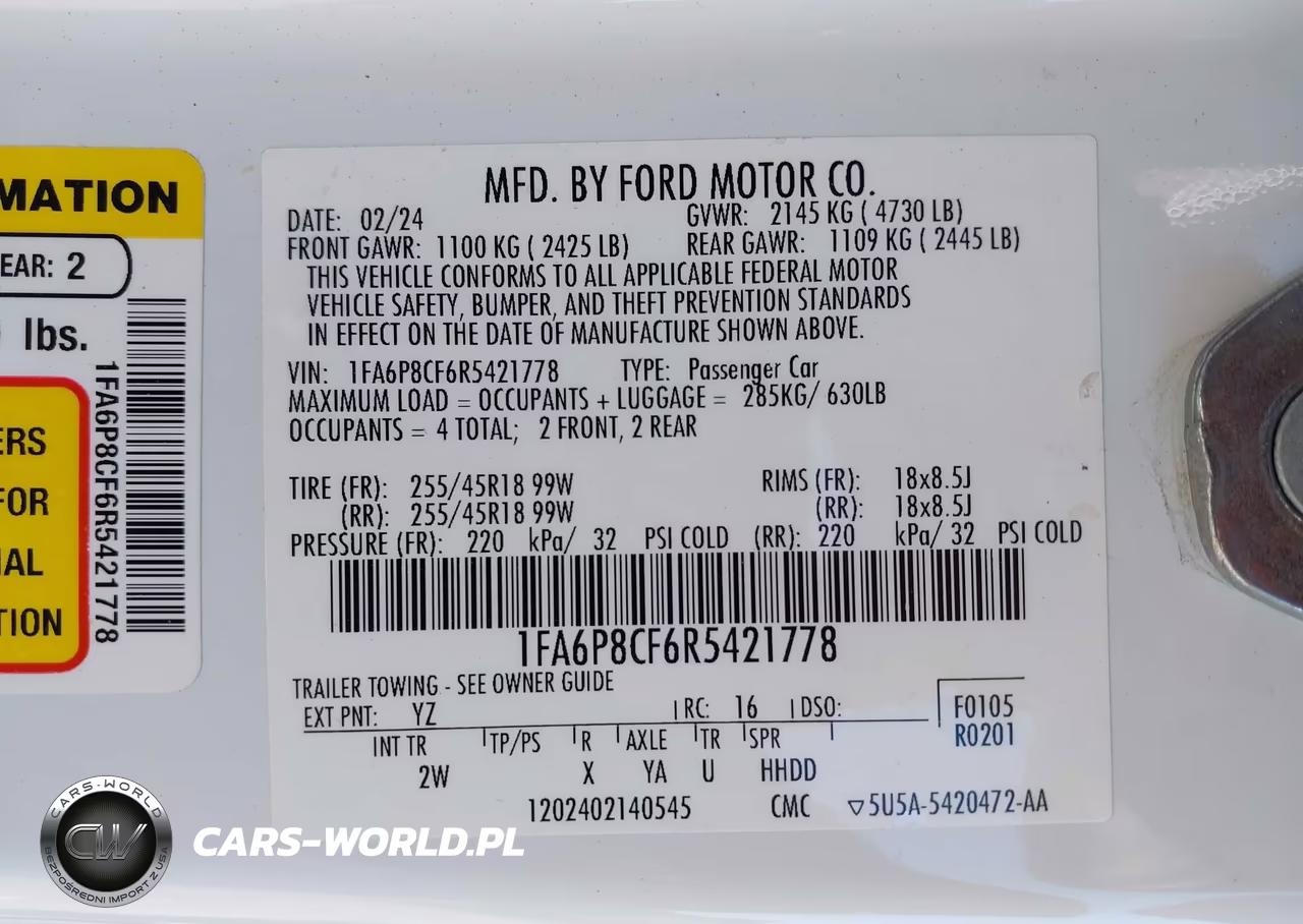 2024 Ford Mustang Gt Fastback VIN:1FA6P8CF6R5421778 - 9