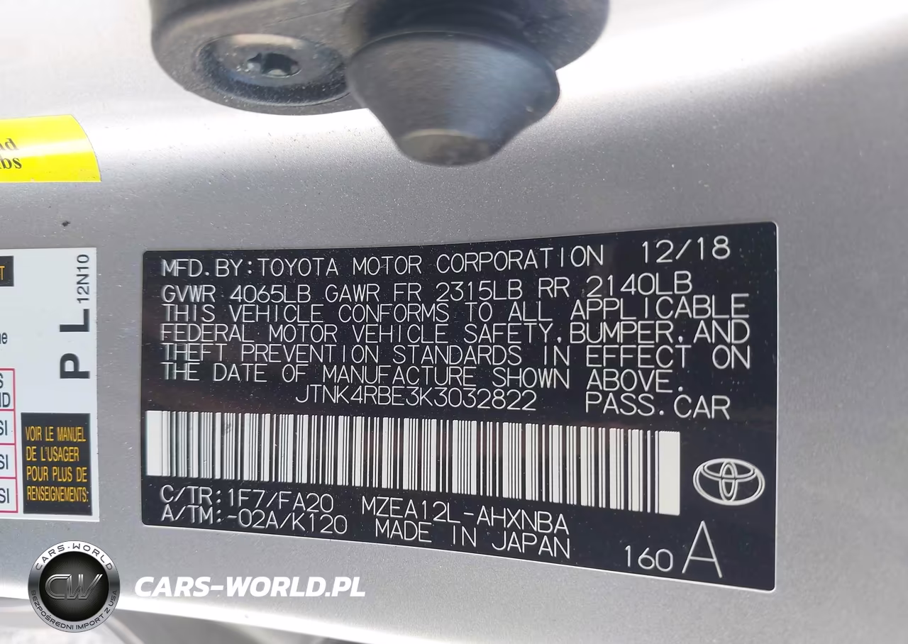 2019 Toyota Corolla Se VIN:JTNK4RBE3K3032822 - 9