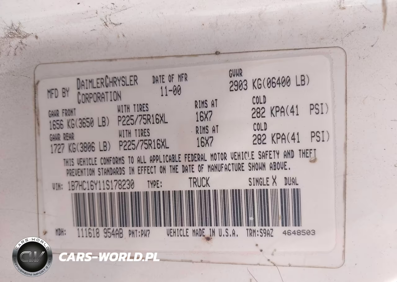 2001 Dodge Ram 1500 St VIN:1B7HC16Y11S178230 - 9