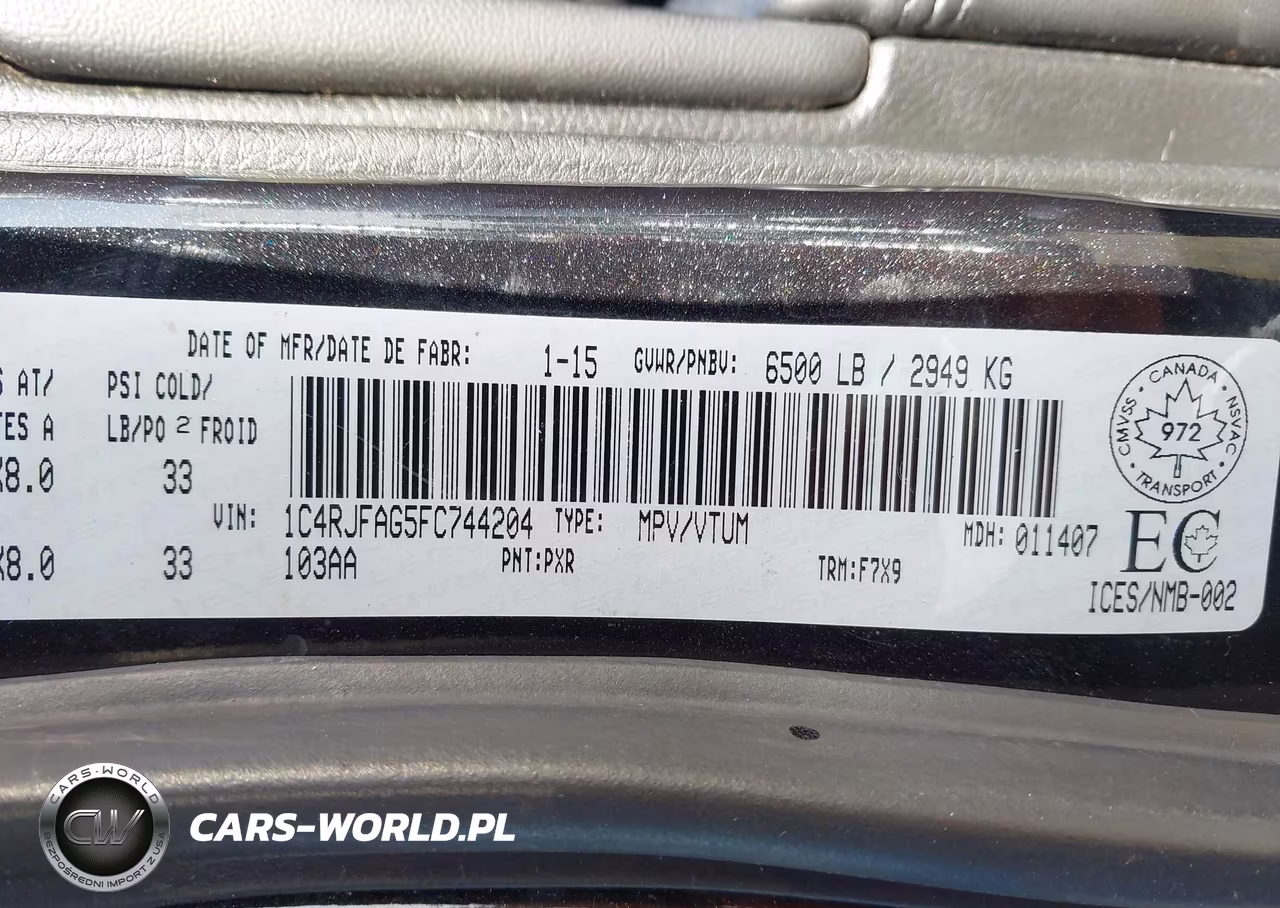 2015 Jeep Grand Cherokee Laredo VIN:1C4RJFAG5FC744204 - 9