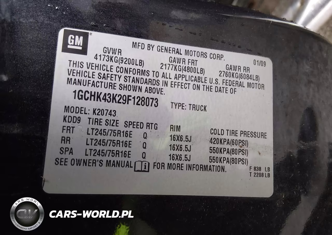 2009 Chevrolet Silverado 2500Hd Work Truck VIN:1GCHK43K29F128073 - 9