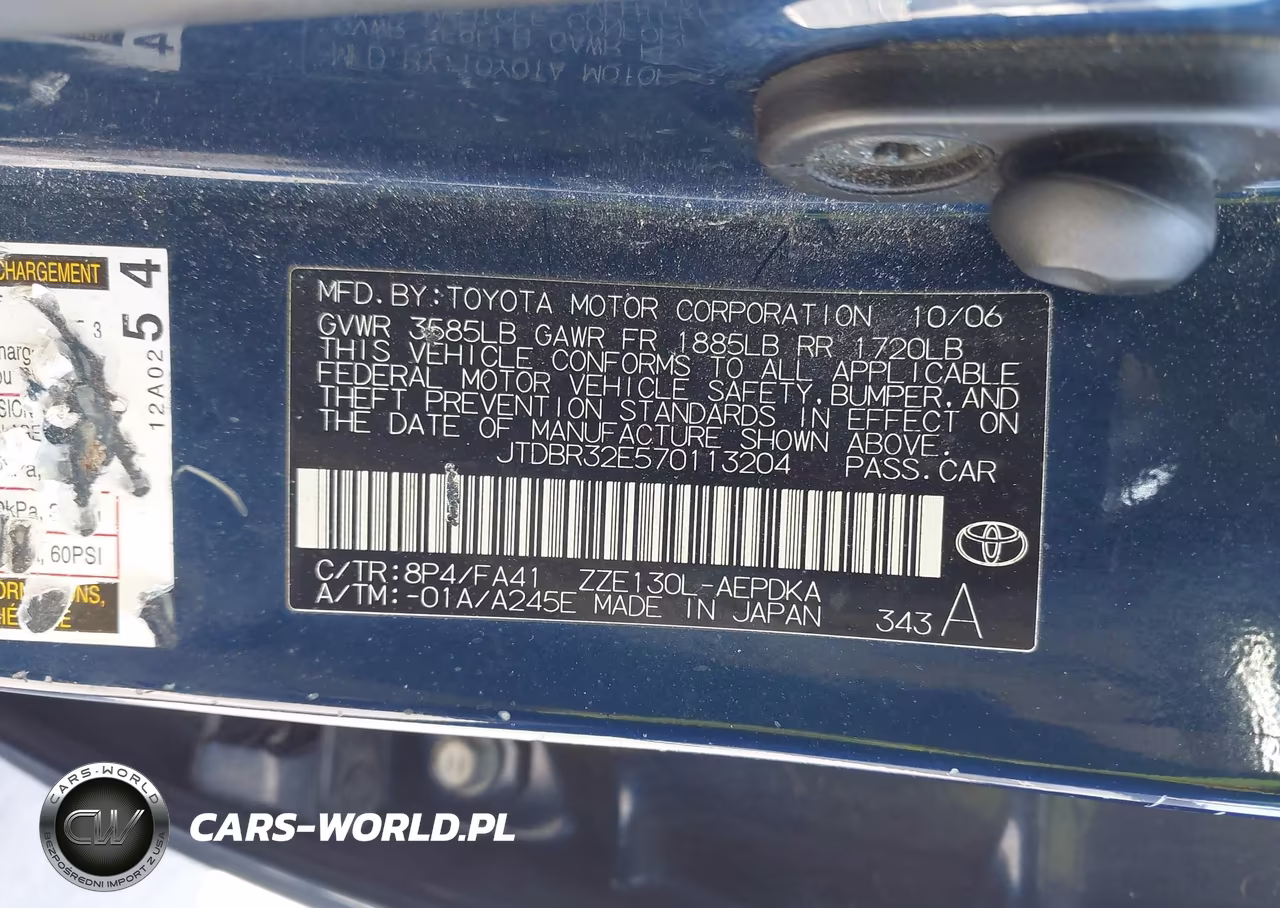 2007 Toyota Corolla Ce VIN:JTDBR32E570113204 - 9