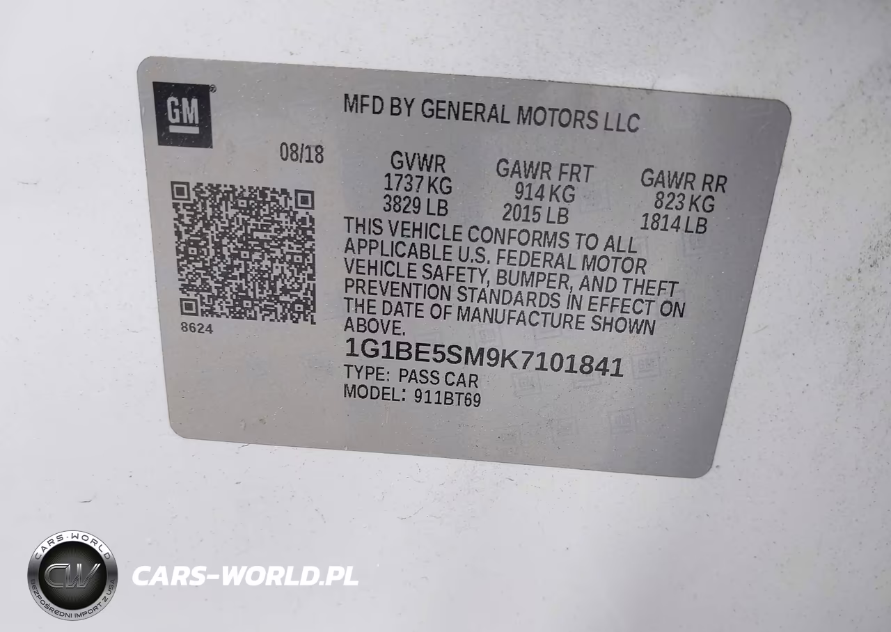 2019 Chevrolet Cruze Lt VIN:1G1BE5SM9K7101841 - 9