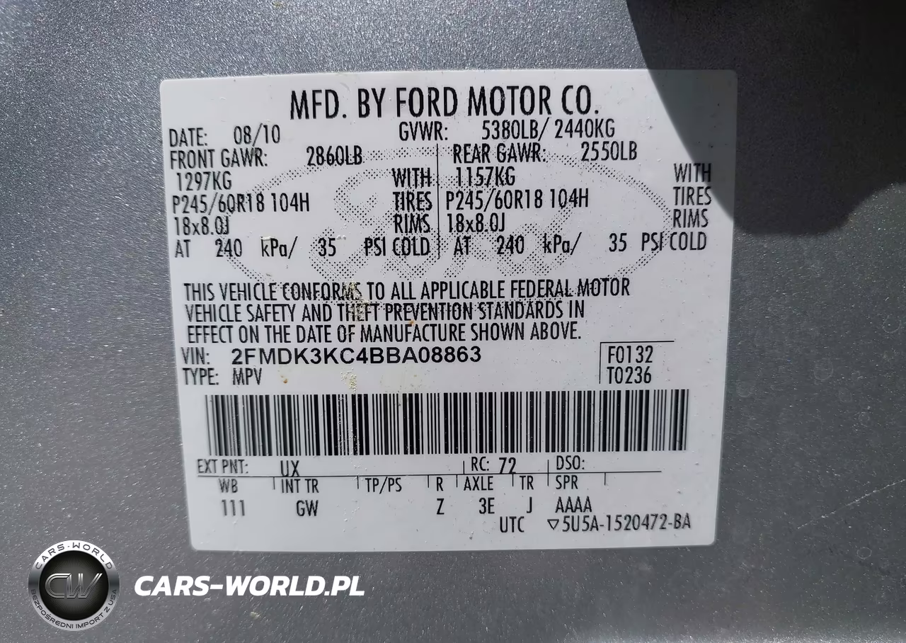 2011 Ford Edge Limited VIN:2FMDK3KC4BBA08863 - 9