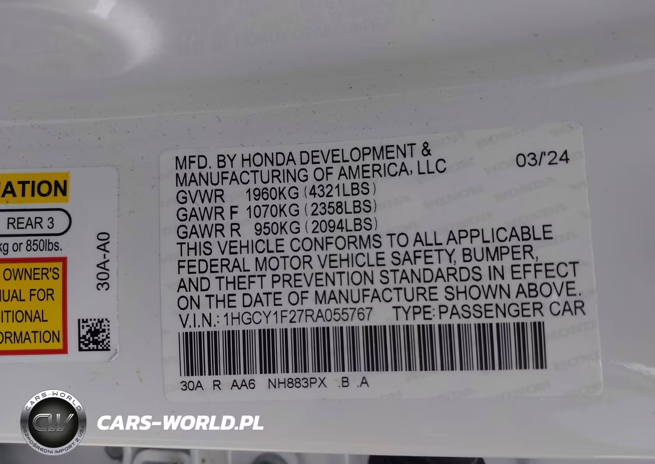 2024 Honda Accord Lx VIN:1HGCY1F27RA055767 - 9