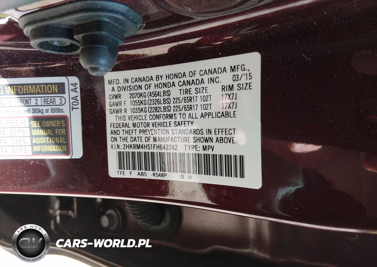 2015 Honda Cr-V Ex VIN:2HKRM4H51FH642242 - 9