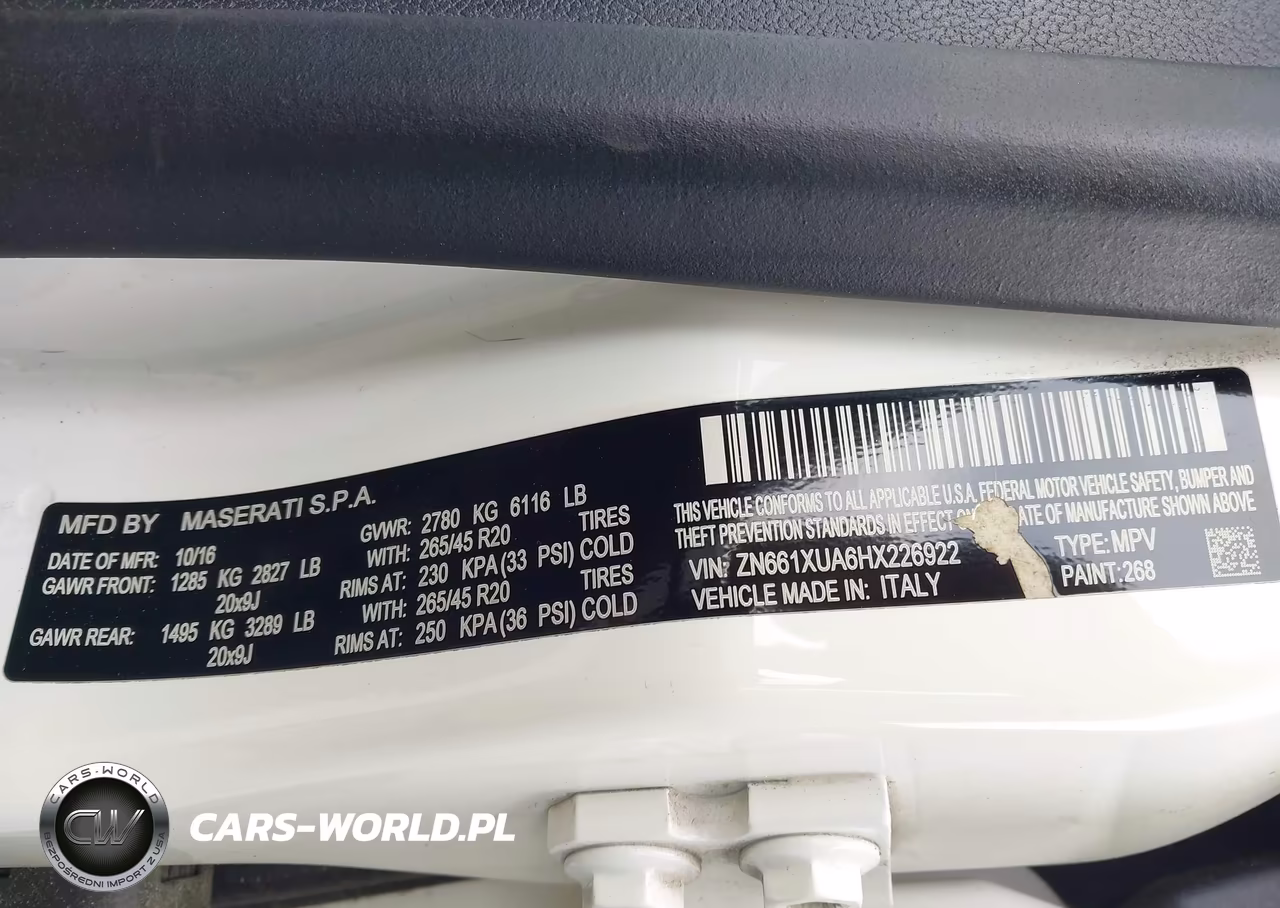 2017 Maserati Levante VIN:ZN661XUA6HX226922 - 9