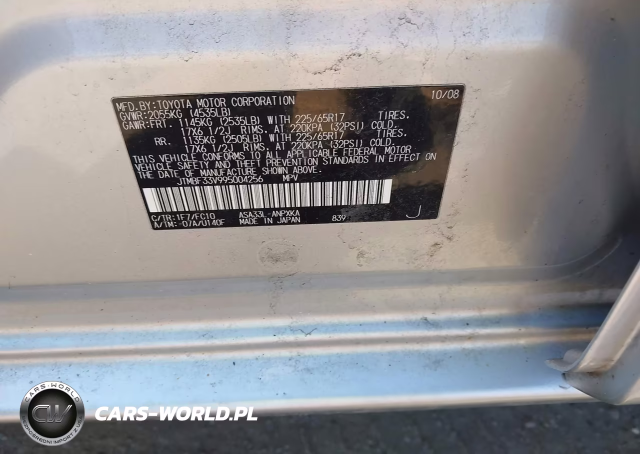 2009 Toyota Rav4 VIN:JTMBF33V995004256 - 9