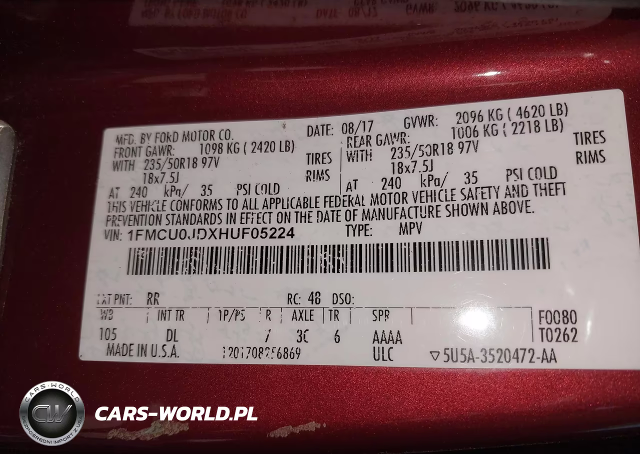 2017 Ford Escape Titanium VIN:1FMCU0JDXHUF05224 - 9