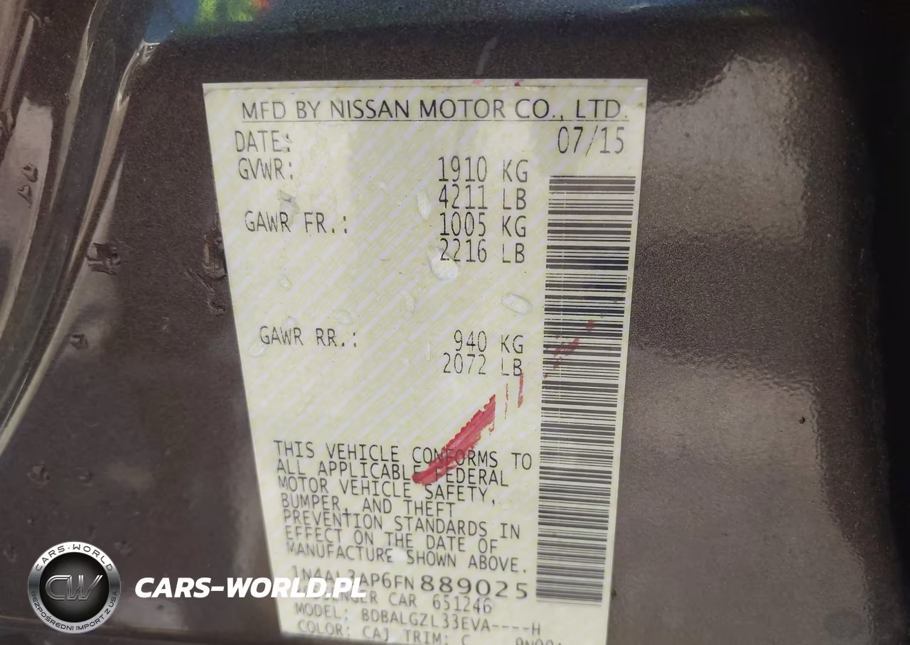 2015 Nissan Altima 2.5 S VIN:1N4AL3AP6FN889025 - 9