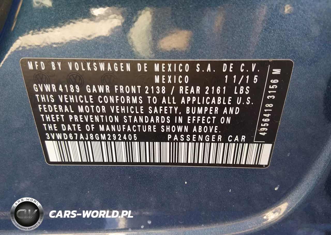 2016 Volkswagen Jetta 1.4T Se VIN:3VWD67AJ8GM292405 - 9