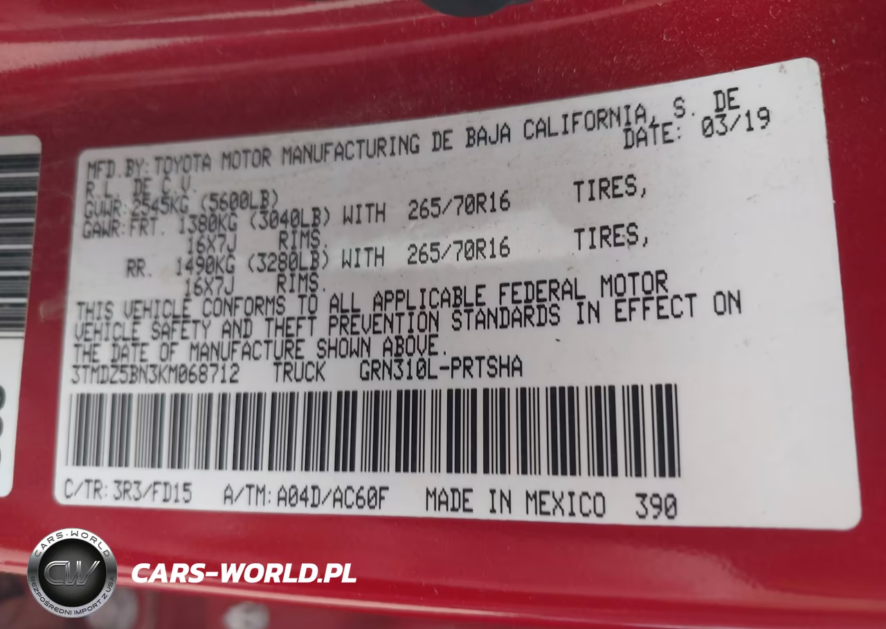 2019 Toyota Tacoma Trd Off Road VIN:3TMDZ5BN3KM068712 - 9