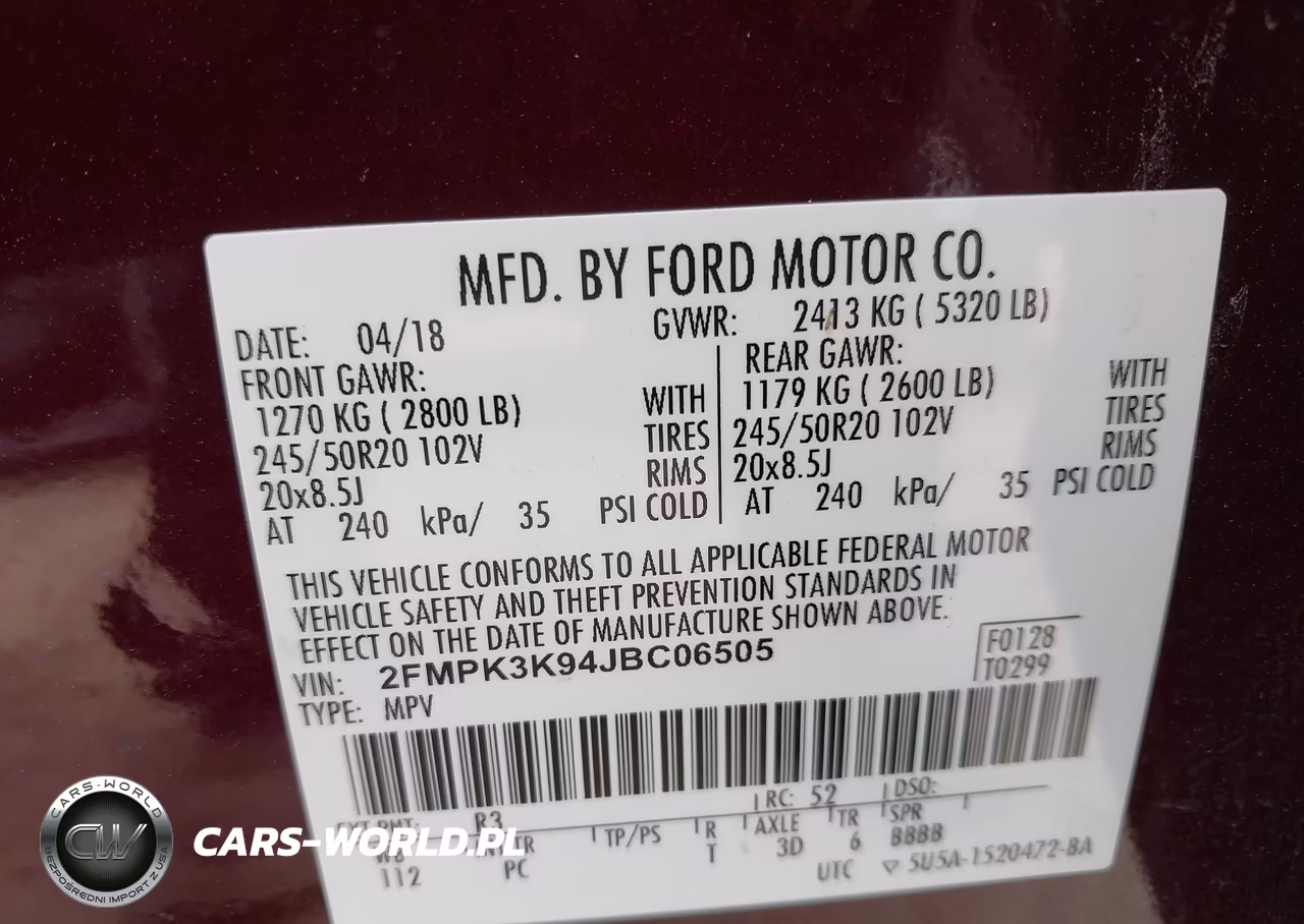 2018 Ford Edge Titanium VIN:2FMPK3K94JBC06505 - 9