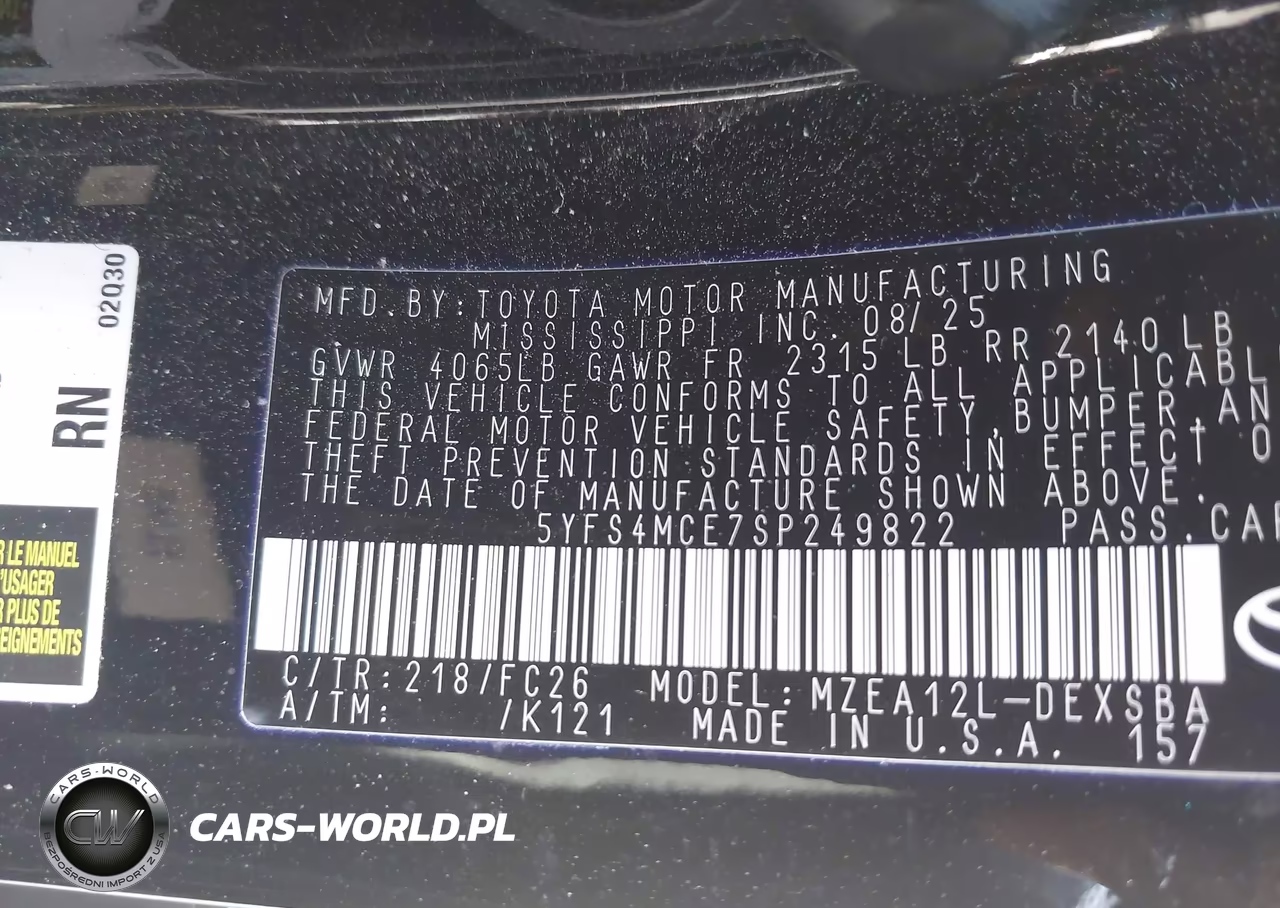 2025 Toyota Corolla Se VIN:5YFS4MCE7SP249822 - 9