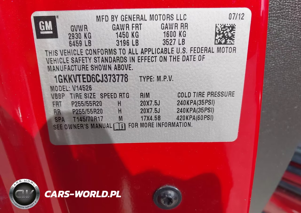 2012 GMC Acadia Denali VIN:1GKKVTED6CJ373778 - 9