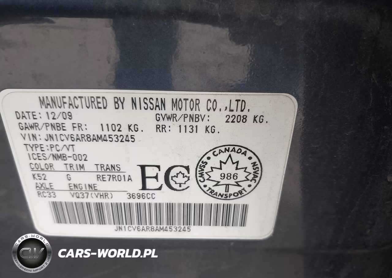 2010 Infiniti G37X VIN:JN1CV6AR8AM453245 - 9