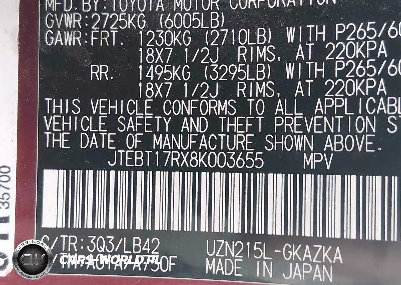 2008 Toyota 4Runner Limited V8 VIN:JTEBT17RX8K003655 - 9