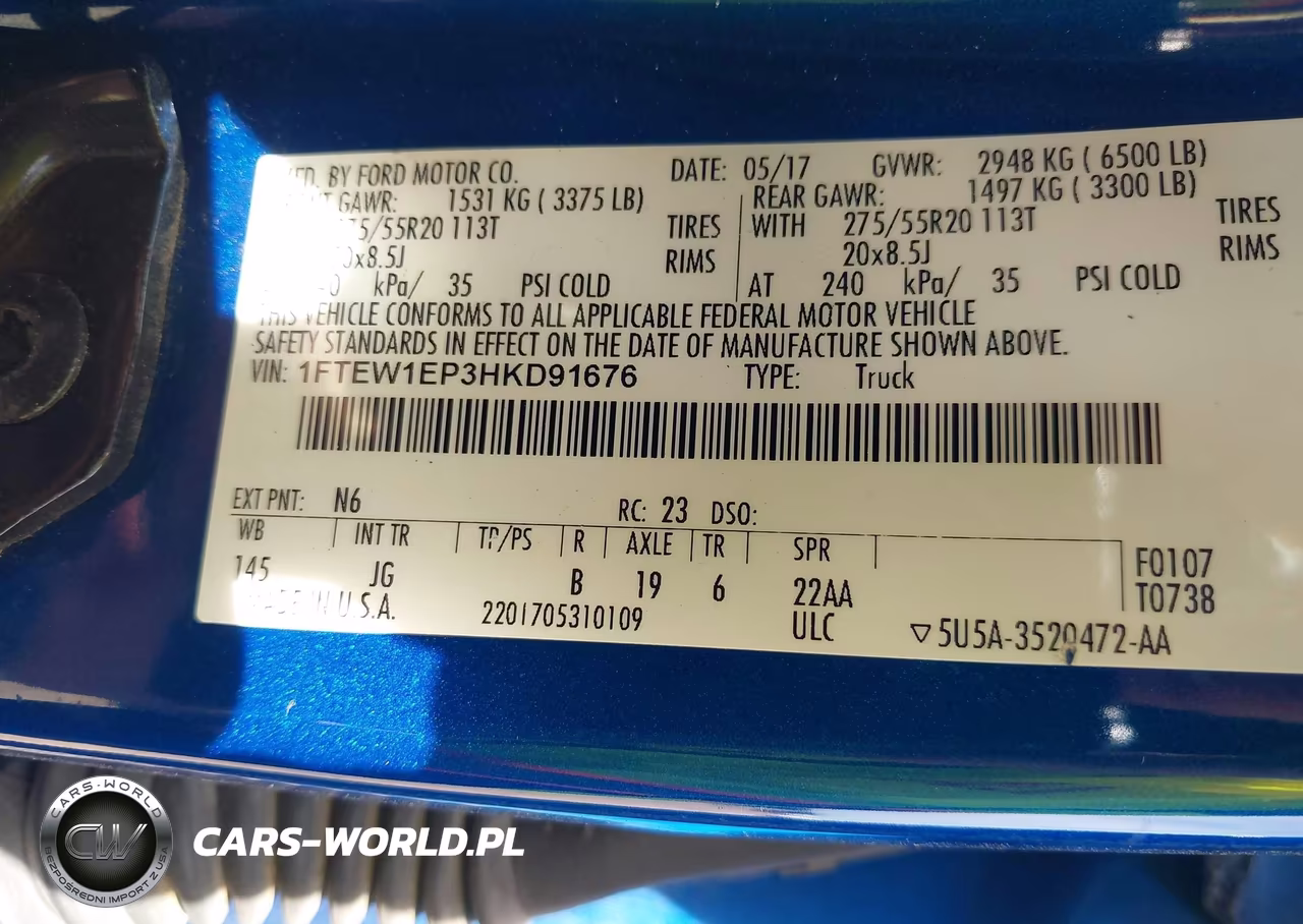 2017 Ford F-150 Xl VIN:1FTEW1EP3HKD91676 - 9