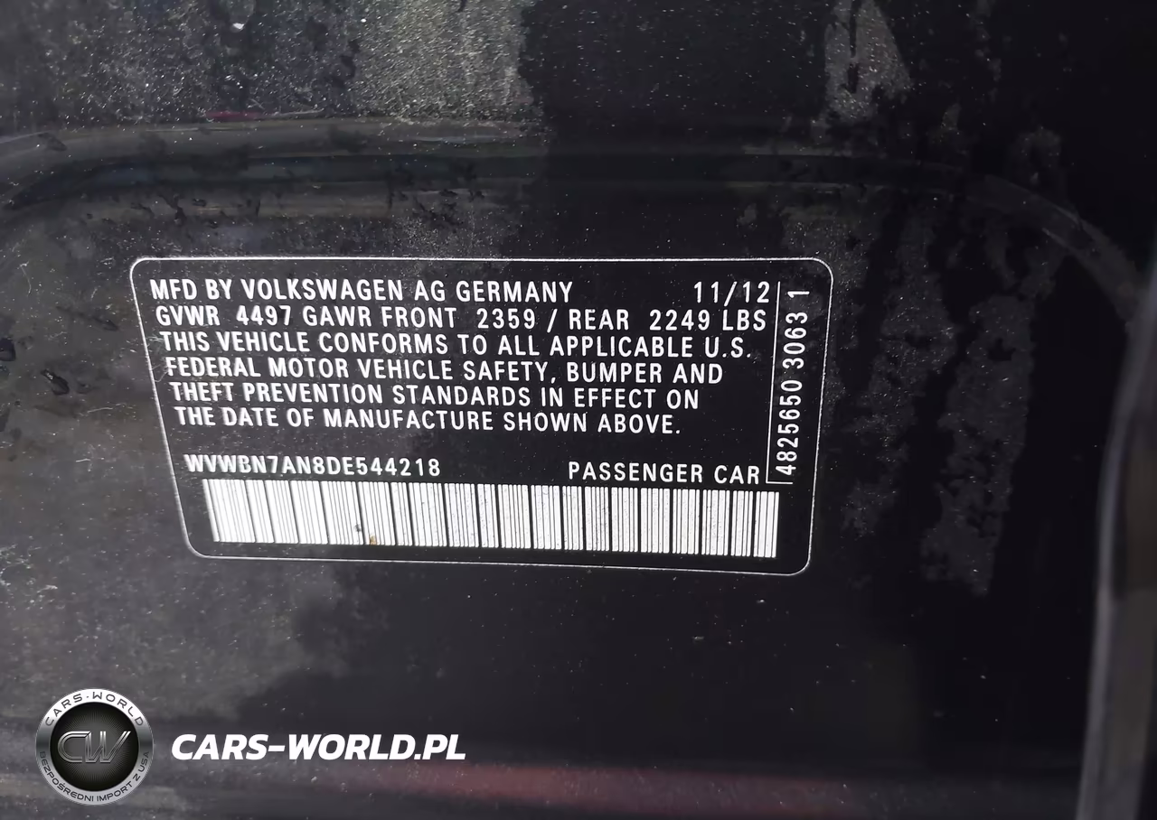 2013 Volkswagen Cc 2.0T Sport VIN:WVWBN7AN8DE544218 - 9