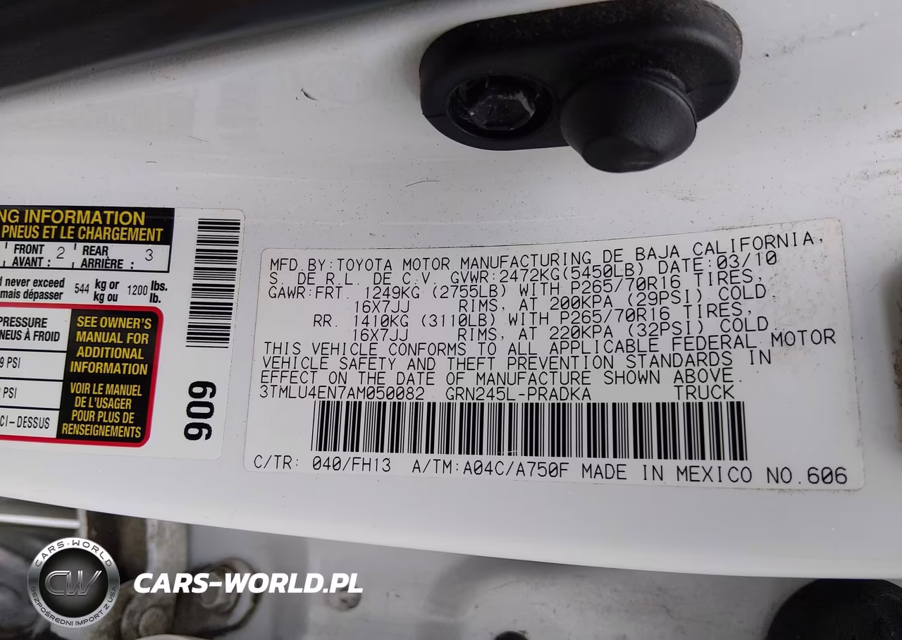 2010 Toyota Tacoma Base V6 VIN:3TMLU4EN7AM050082 - 9