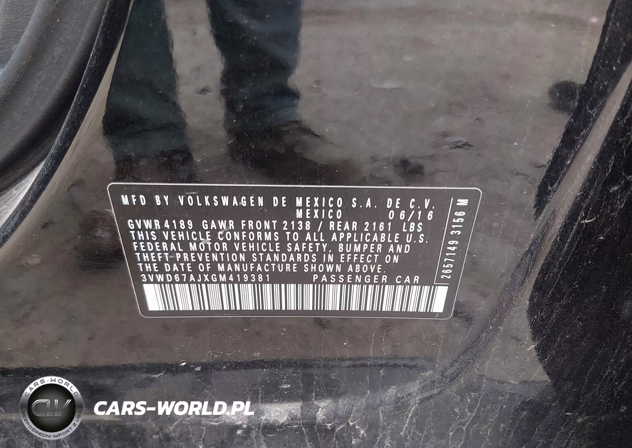 2016 Volkswagen Jetta 1.4T Se VIN:3VWD67AJXGM419381 - 9