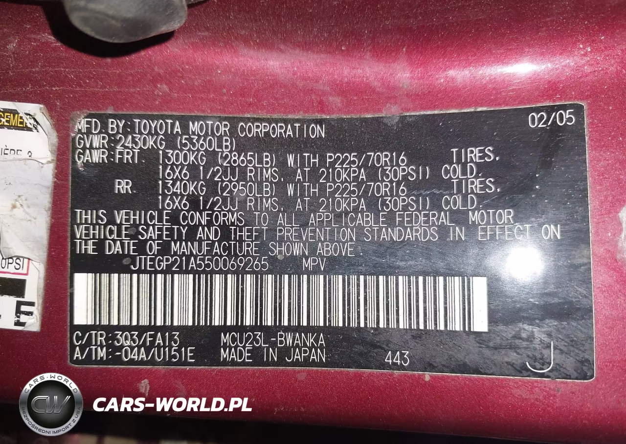 2005 Toyota Highlander Limited VIN:JTEGP21A550069265 - 9