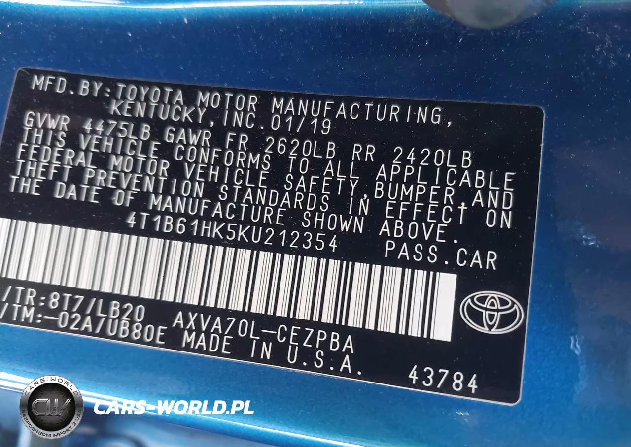2019 Toyota Camry Xse VIN:4T1B61HK5KU212354 - 9