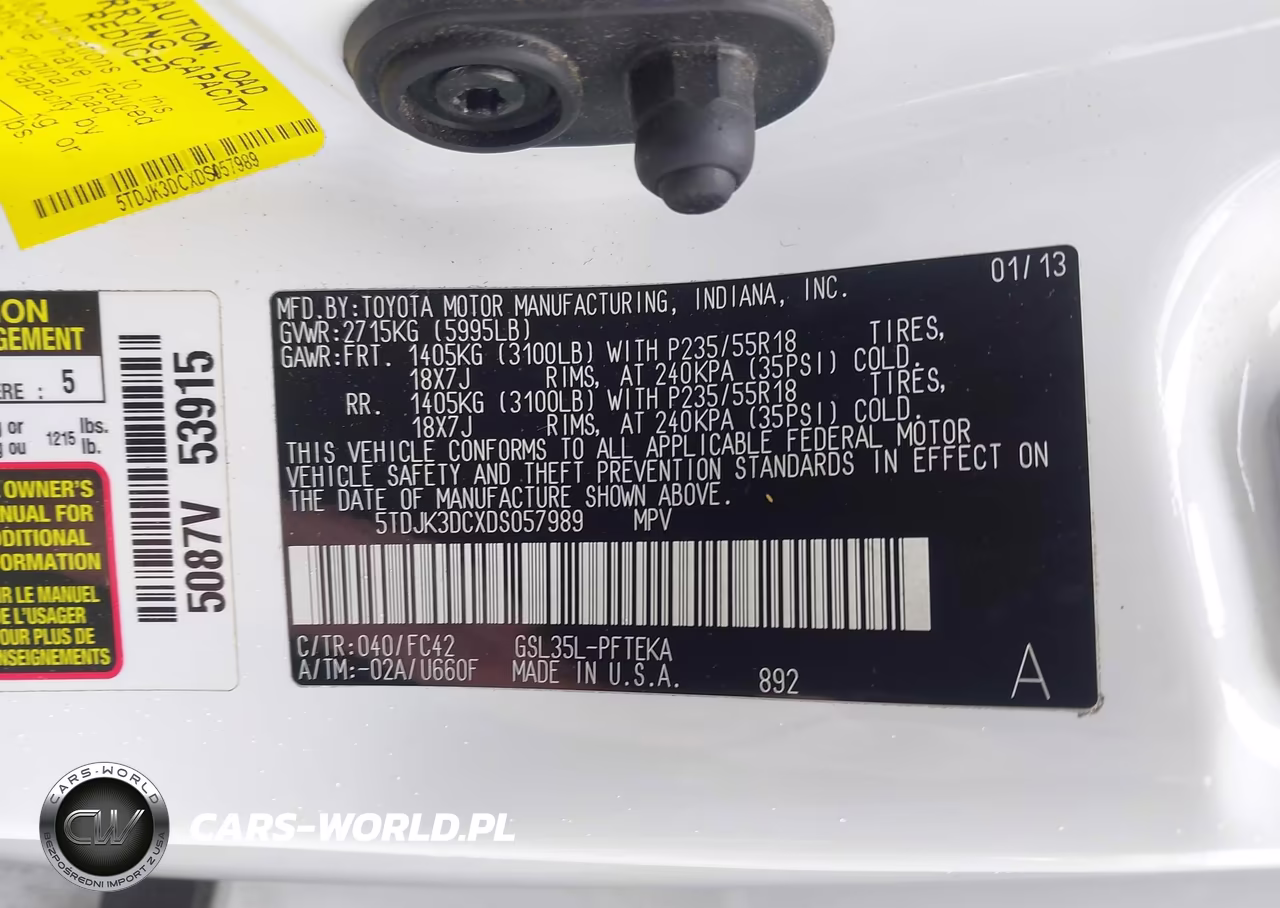 2013 Toyota Sienna Le 7 Passenger VIN:5TDJK3DCXDS057989 - 9