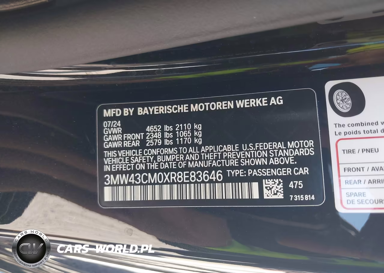 2024 BMW M240 I VIN:3MW43CM0XR8E83646 - 9