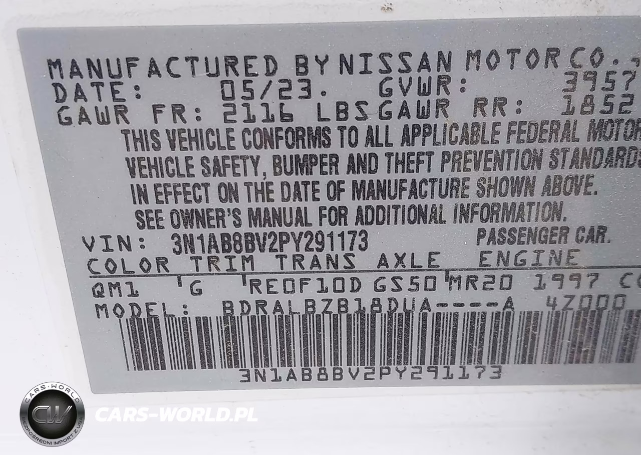 2023 Nissan Sentra S Xtronic Cvt VIN:3N1AB8BV2PY291173 - 9