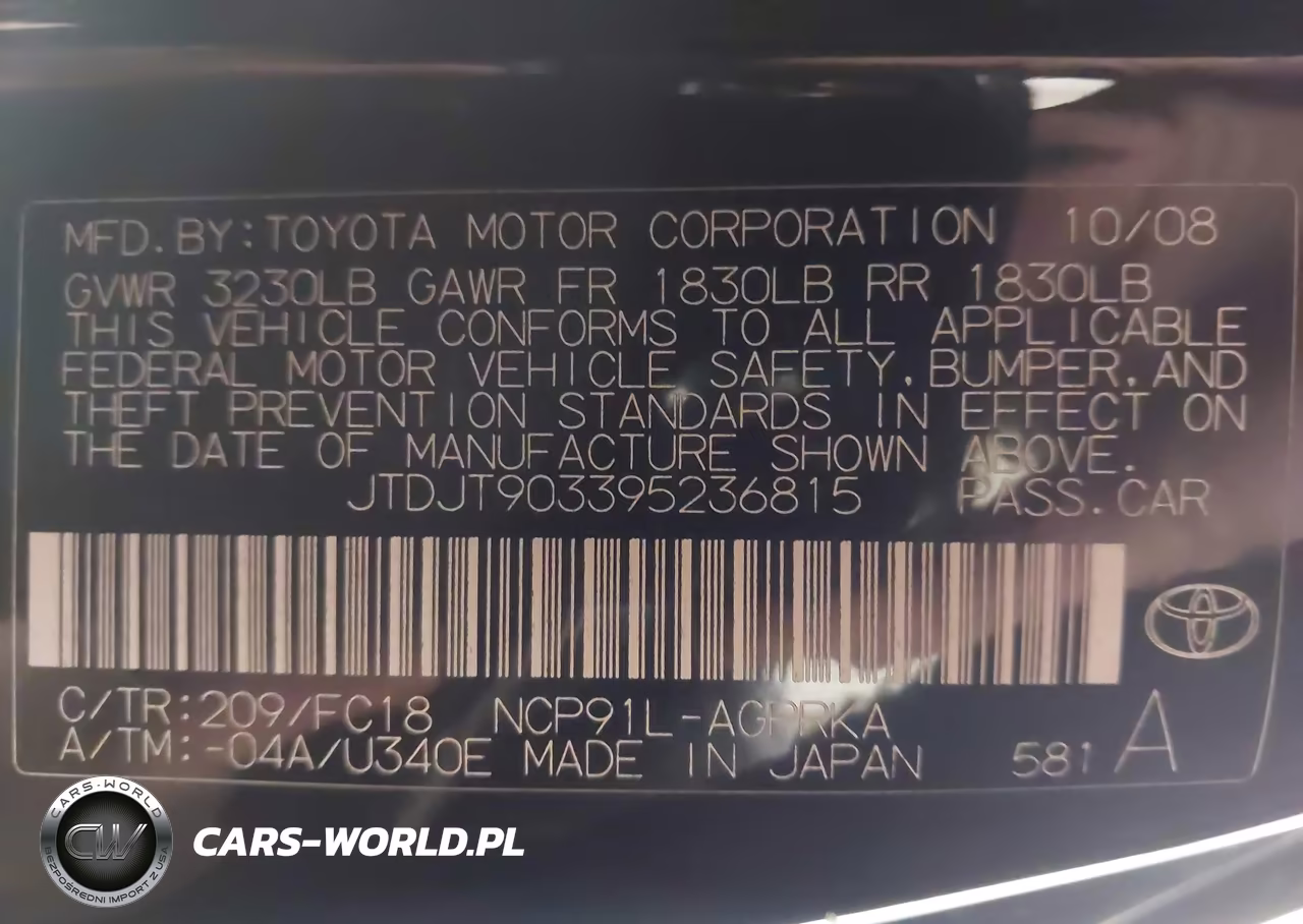 2009 Toyota Yaris VIN:JTDJT903395236815 - 9