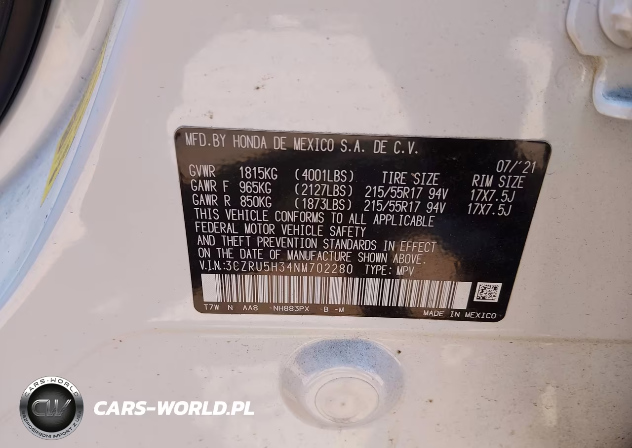 2022 Honda Hr-V 2Wd Lx VIN:3CZRU5H34NM702280 - 9