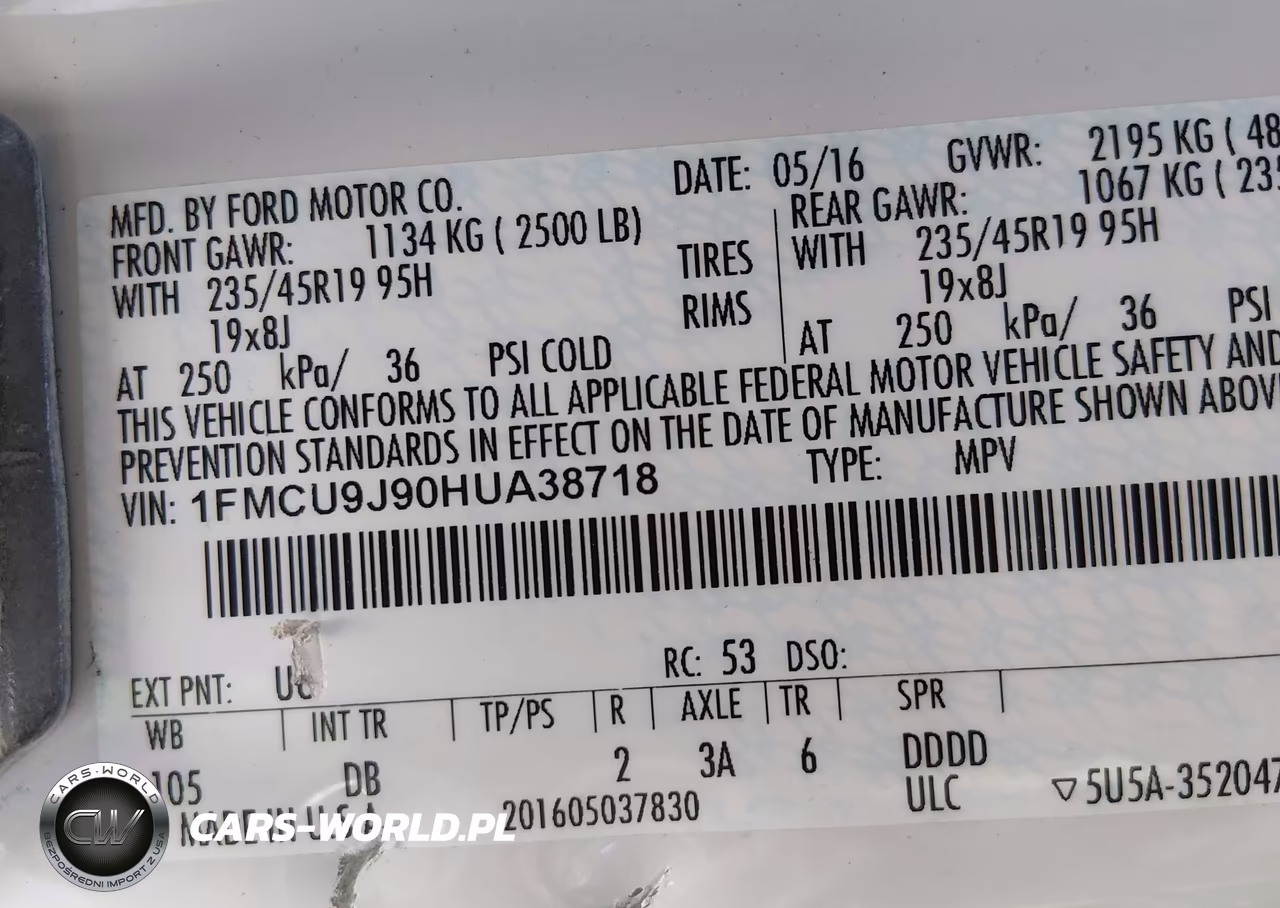 2017 Ford Escape Titanium VIN:1FMCU9J90HUA38718 - 9