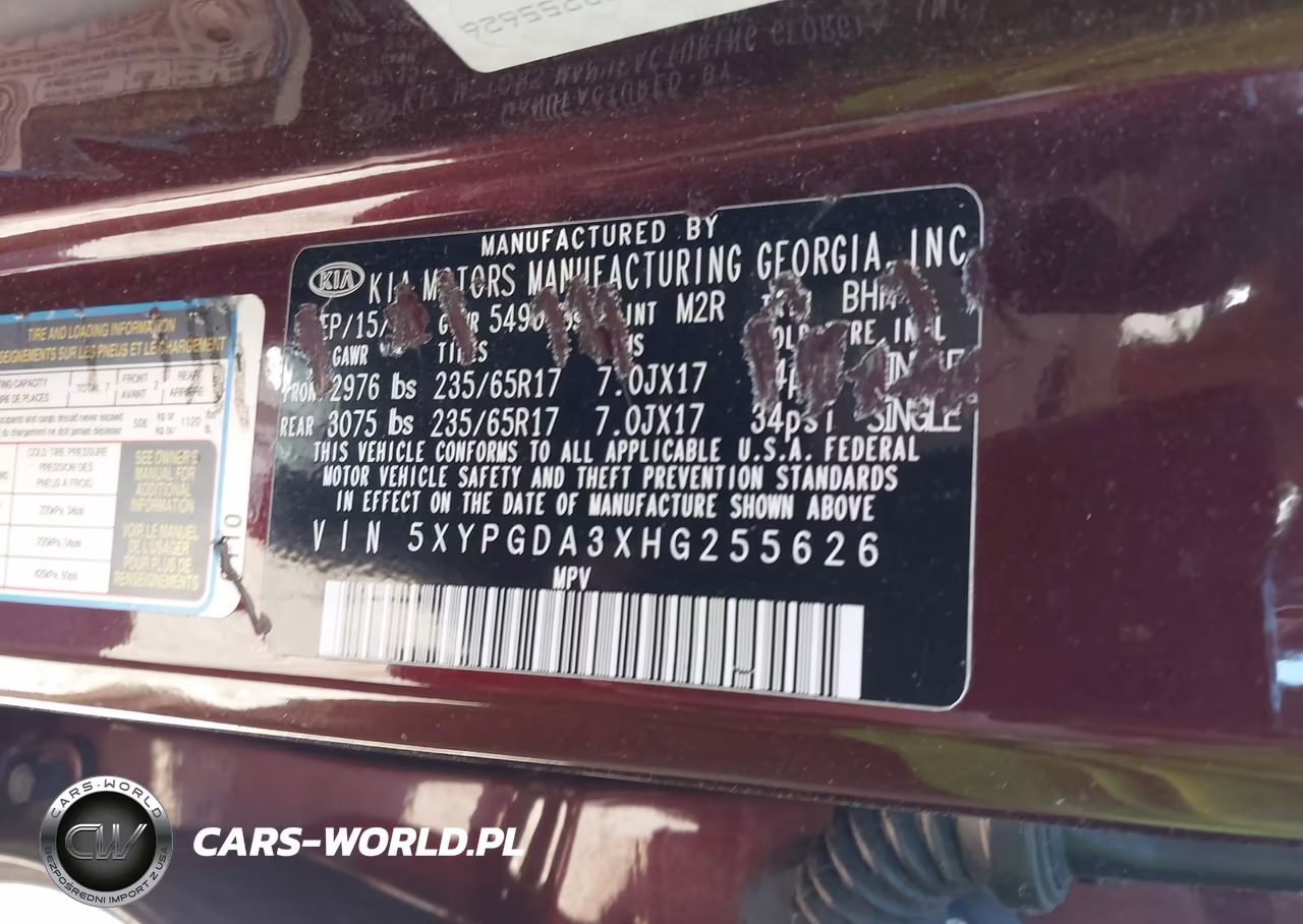 2017 Kia Sorento 2.4L Lx VIN:5XYPGDA3XHG255626 - 9